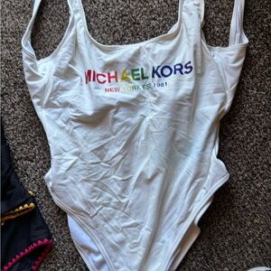 Michael Kors White Kids One Piece with Rainbow Logo